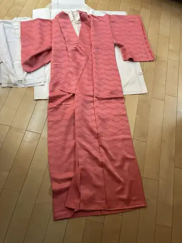 핑크 물결 무늬 기모노 이로무지