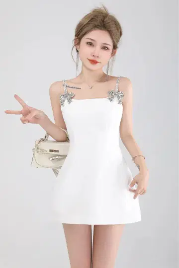 DALLA 리본 비쥬 프레아 원피스 화이트