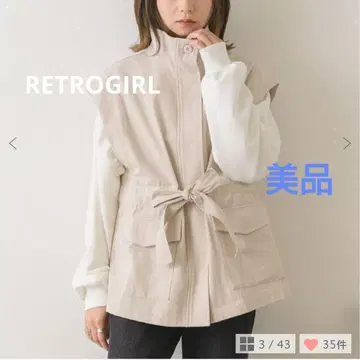 [ RETROGIRL ] 베스트 베스트 라이트 베이지 허리 끈 베스트