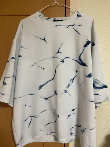 HARE 마블 무늬 7부 소매 티셔츠 S