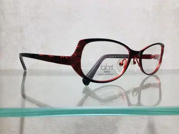 lafont 스퀘어형 안경 블랙/빨간색 라폰