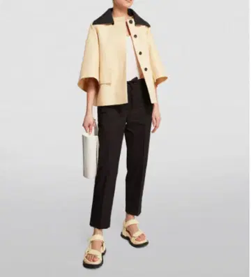 질 샌더 JILSANDER 자켓 바이컬러 케이프 코트