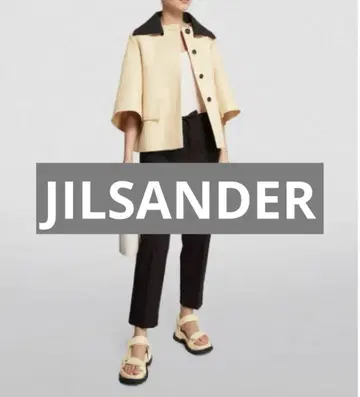 질 샌더 JILSANDER 자켓 바이컬러 케이프 코트