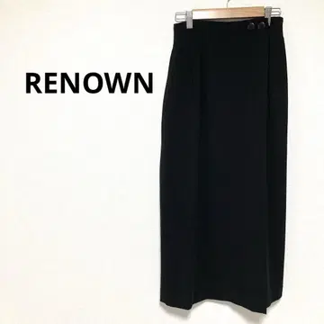 레나운 여성용 타이트 스커트 블랙 가로 지퍼 버튼 디자인