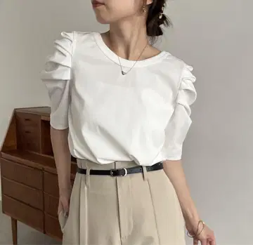 CAPRICIEUX LE'MAGE 턱 퍼프 T셔츠 화이트