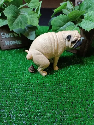 퍼그 피규어 약 10cm 똥 포함