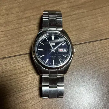 SEIKO 자동 와인딩 블랙 다이얼 손목시계