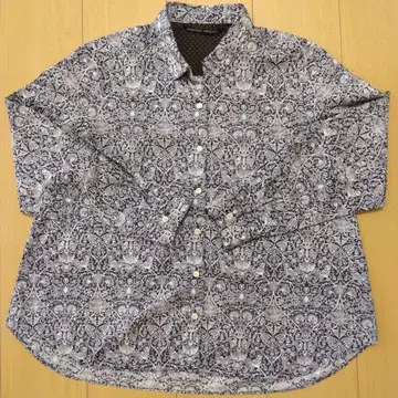 MINATANO TENRANKAI 네이비 꽃무늬 긴팔 블라우스