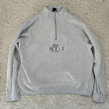 [ HUF ] 하프 지퍼 맨투맨 트레이닝복 L
