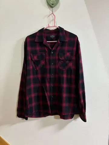 Schott Bros. 빨검 체크 긴팔 셔츠 M