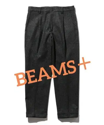 BEAMS+ 빔즈 1 플리츠 울 캐시미어 팬츠 슬랙스 새상품급