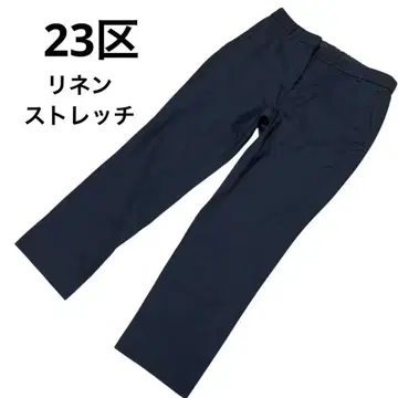 23구 44 린넨 레이온 스트레치 팬츠 블랙