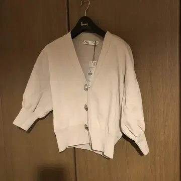 ZARA V넥 벌룬 슬리브 가디건 S 사이즈