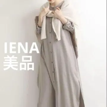 새상품급 IENA 큐프라 새틴 노카라 셔츠 원피스