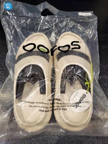 새상품 정품 OOFOS 슬라이드 샌들 W11/M9 화이트/초크