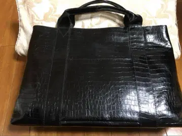 악어 무늬 토트백 천연 가죽 블랙 대용량 럭셔리 출퇴근