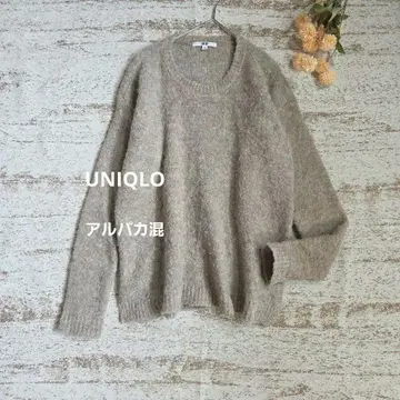UNIQLO 알파카 혼방 오버 사이즈 니트 [ S ] 고급 크루넥