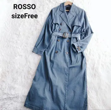 ROSSO 데님 롱 트렌치코트 인디고 스트레치 sizeFree