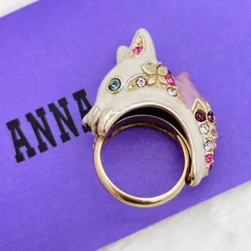 레어 ANNA SUI 블루 아이 폭스 반지 여우 안나수이