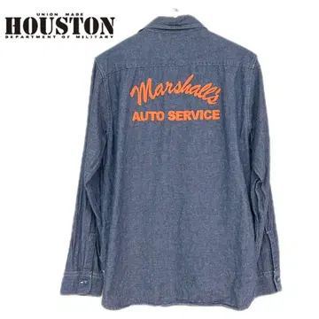 HOUSTON 휴스턴 샴브레이 셔츠 긴팔 체인 스티치 자수
