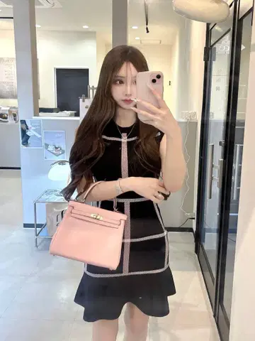 Lumignon 루미뇽 love check summer knit op