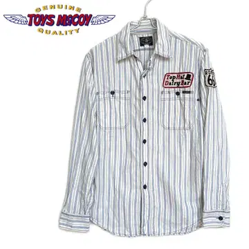TOYS McCOY 블루 스트라이프 긴팔 워크 셔츠