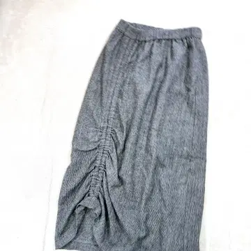 메야메 MEYAME 사이드 셔링 울 스커트 체크