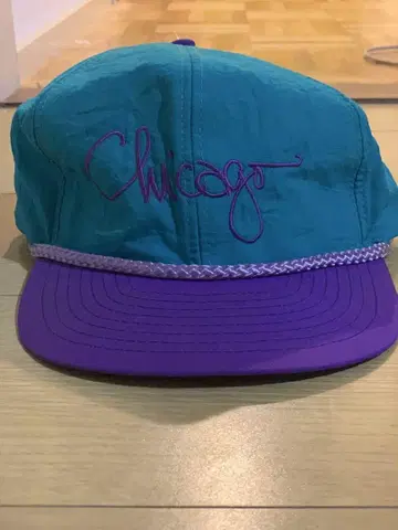 90s 시카고 캡 터콰이즈 보라색 Free Size