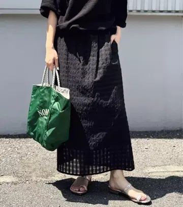 새상품급 suadeo 시어 깅엄 스커트 38
