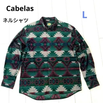 Cabelas 플란넬 셔츠 버튼 다운 L 사이즈 면 100%