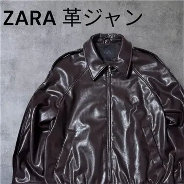 [ 미사용 새상품 ] ZARA 가죽 자켓 브라운 인조 가죽 레트
