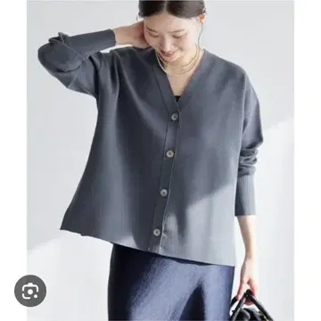 IENA 파인 코튼 스무스 가디건 그레이