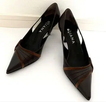 새상품급 DIANA 다이애나 펌프스 브라운 23.5cm
