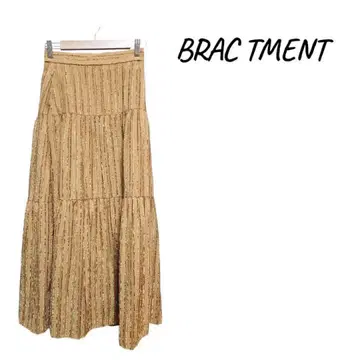 [ 새상품급 ] BRAC TMENT 골드 플리츠 롱 스커트