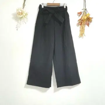 더 샵 TK [ XS ] 캐주얼 팬츠 허리 리본 블랙 오피스