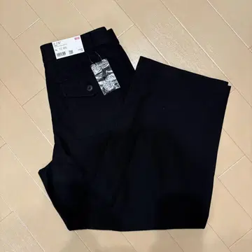유니클로 저지 배럴 레그 팬츠 블랙