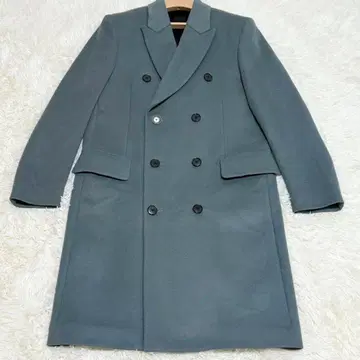 컨디션 최상 폴스미스 더블 체스터 울 코트 모스 블루 L 사이즈