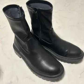블랙 가죽 숏부츠 XXL