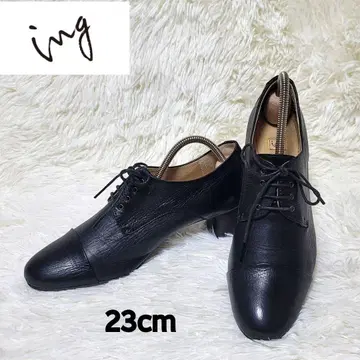 새상품급 ing 잉그 레이스업 슈즈 가죽 청키힐 23cm