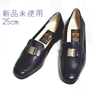 MIHAMA 25cm 미사용 새상품 웨지솔 엠보 네이비 로퍼