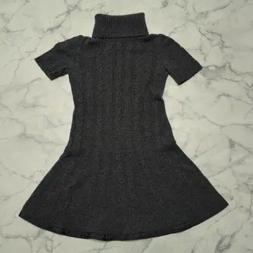 MONCLER 그레이 케이블 짜임 디자인 터틀넥 니트 원피스 XS