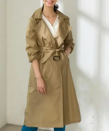 UNITED ARROWS SC 롱 트렌치 레인코트 베이지