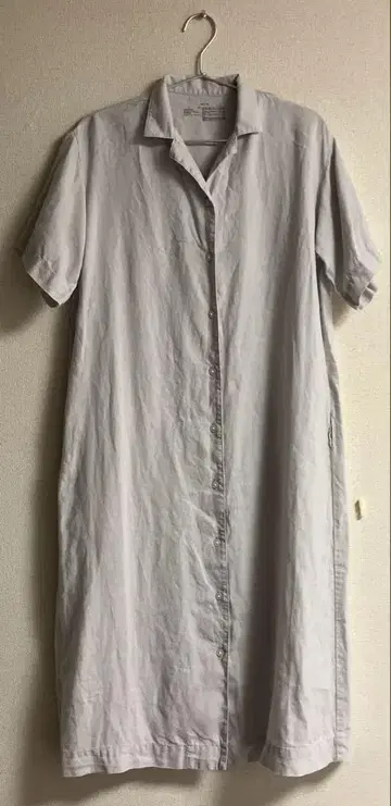 [ 중고 ] MUJI 프렌치 린넨 원피스 XS-S 실버 그레이
