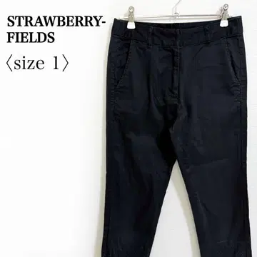 STRAWBERRY-FIELDS 밑단 자수 크롭 팬츠 블랙 1