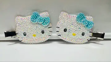 산리오 x 키티 (앞머리 클립 스카이블루)