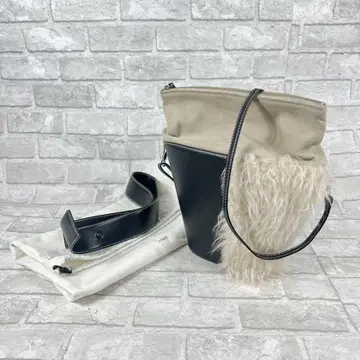 VASIC 2way 숄더백 버킷 퍼 가죽 블랙