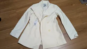 MICHEL KLEIN 크림 더블 브레스트 피코트