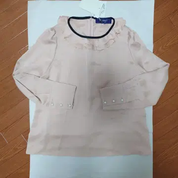 엠즈 그레이시 배색 트리밍 프릴 블라우스 40 핑크