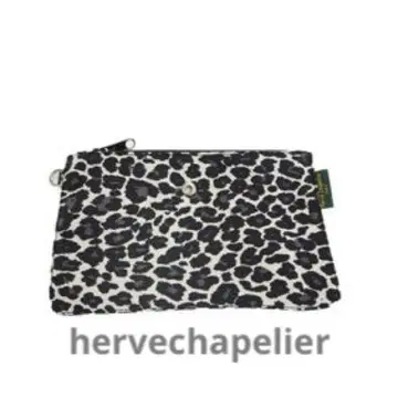 hervechapelier 1902F 플랫 파우치 팬서 블랑