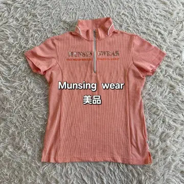 Munsing wear 반팔 하프 지퍼 상의 로고 피케 셔츠 골프